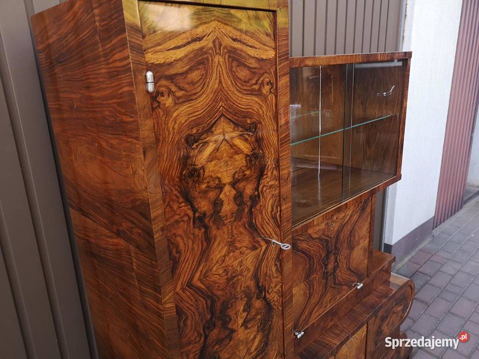 Witryna Barek ARTDECO Unikat Politura Orzech Meble Swarzędz