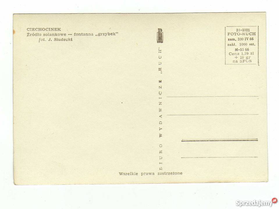 CIECHOCINEK ŹRÓDŁO SOLANKOWE FONTANNA GRZYBEK Krynki sprzedam