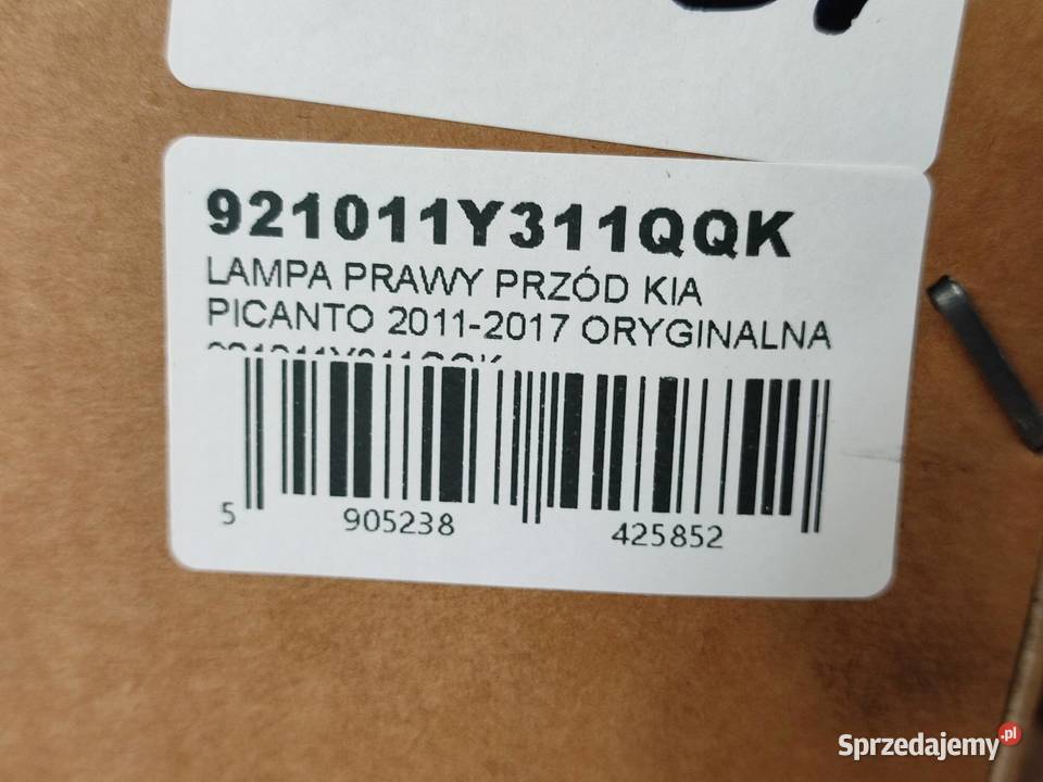 LAMPA PRAWY PRZÓD KIA PICANTO 20112017 lubelskie