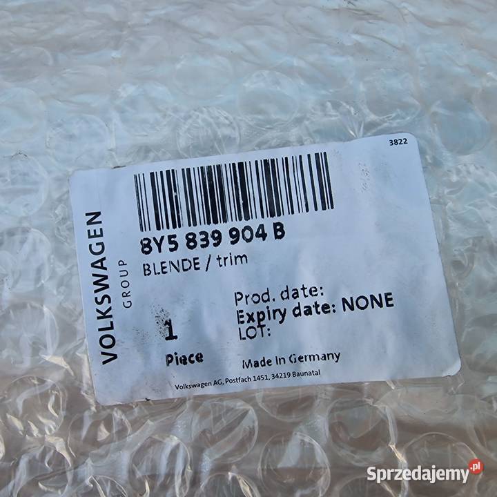 AUDI A3 8Y LISTWA NAKŁADKA DRZWI TYŁ PRAWE NOWA lubuskie