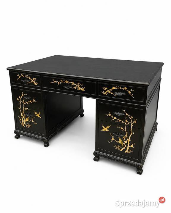 Biurko gabinetowe w stylu Chinoiserie z łódzkie Poddębice
