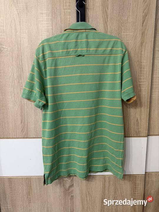 Koszulka Polo Gant L stripes zielono żółta