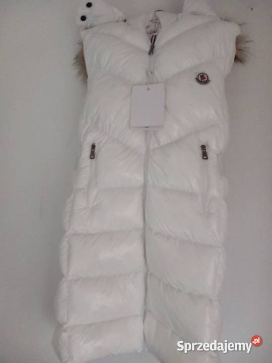Moncler nowa kamizelka długa damska L biała Inny wzór Stalowa Wola