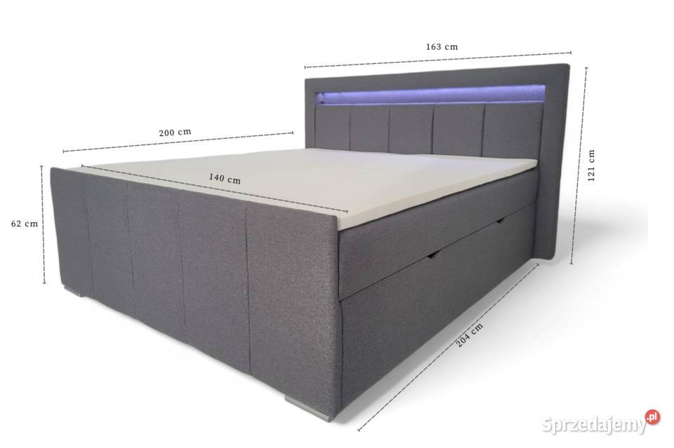 Łóżko Kontynentalne Palermo Lux Różne Kolory Tarchały Małe