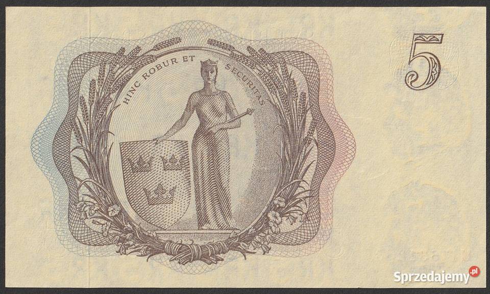 Szwecja 5 koron 1963 stan bankowy UNC Numizmatyka
