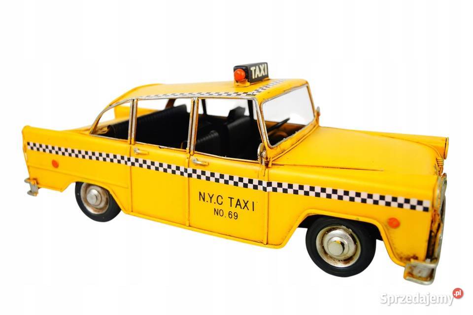 Metalowy pojazd stary samochód TAXI ŻÓŁTE Gizałki