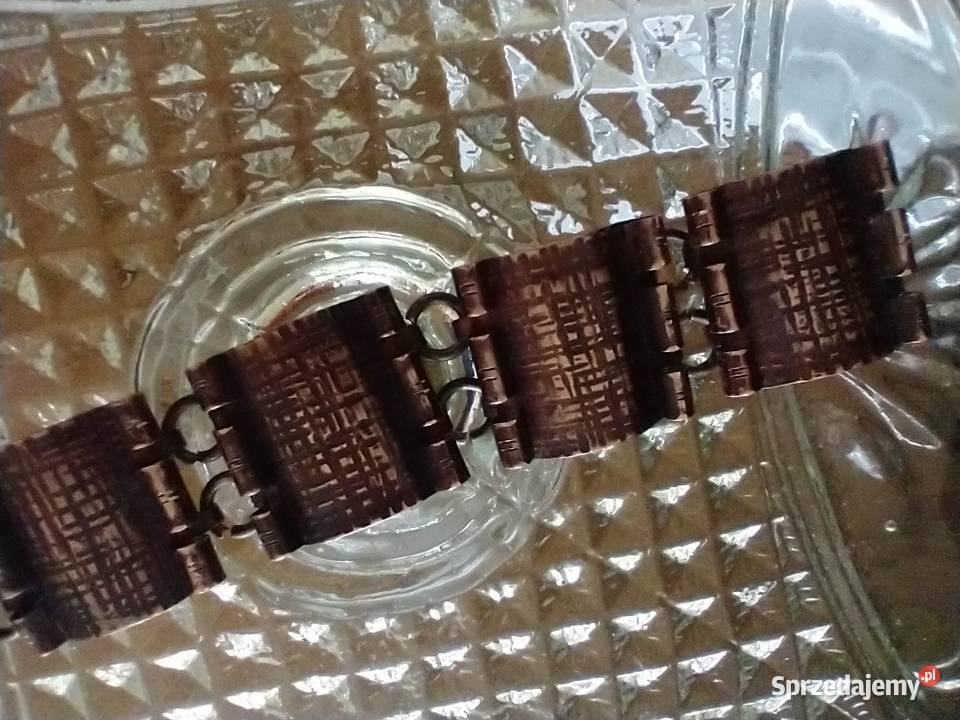Stara bransoleta miedź metaloplastyka rękodzieło łódzkie Łódź