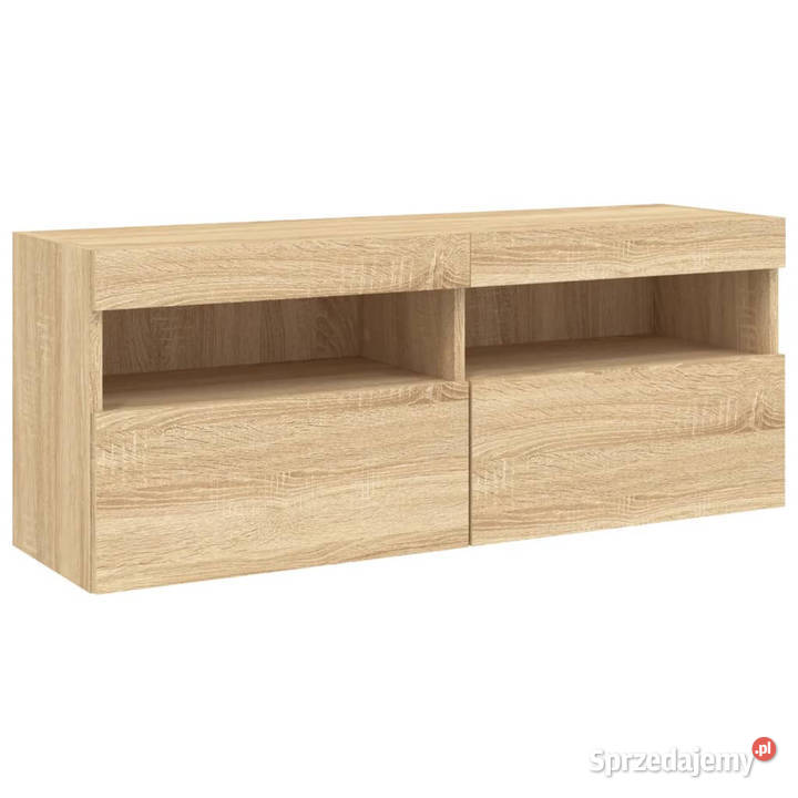 Ścienna szafka TV z LED dąb sonoma 100x30x40 Warszawa
