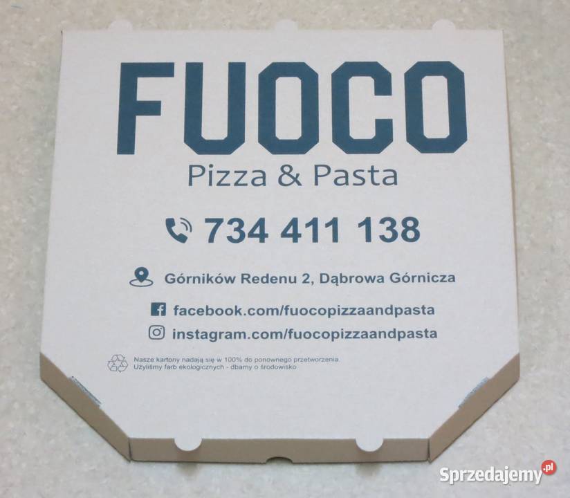 Pudełka kartony na pizzę z nadrukiem 100 sztuk Lublin sprzedam