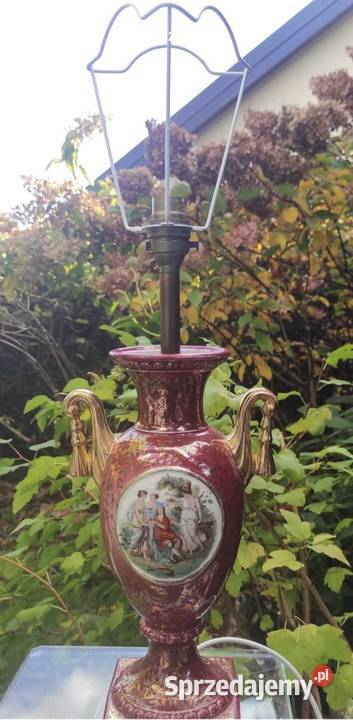 Lampa Empire Ware England z 2 uchwytami i złotym łódzkie Pabianice