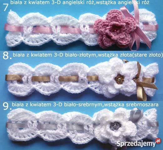 Opaska szydełkowa RĘKODZIEŁO na chrzestroczekdo zielony kujawsko-pomorskie Toruń