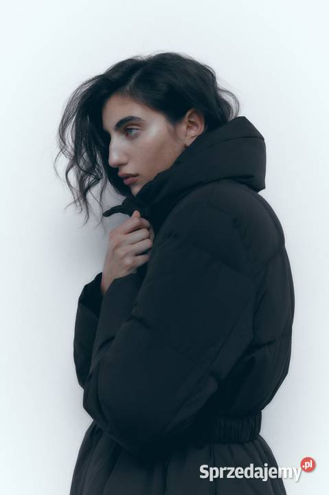 Długi puchowy płaszcz z paskiem Zara M Sosnowiec