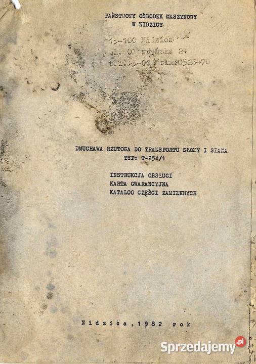 Instrukcje Obsługi i Montażu Maszyn Rolniczych Rydułtowy