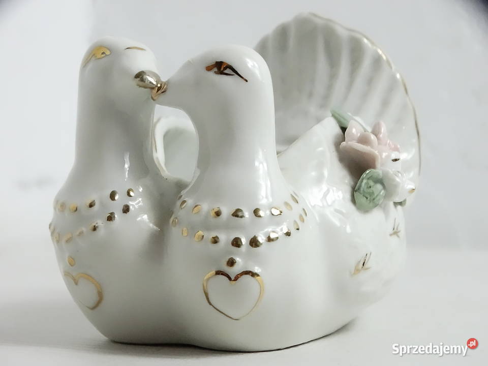 Porcelanowa czarka szkatułka Gołąbki Gołębie lubelskie Biłgoraj