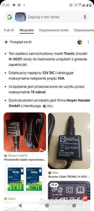 Tronic H3031 urządzenia do ładowania Aku innego Wrocław sprzedam