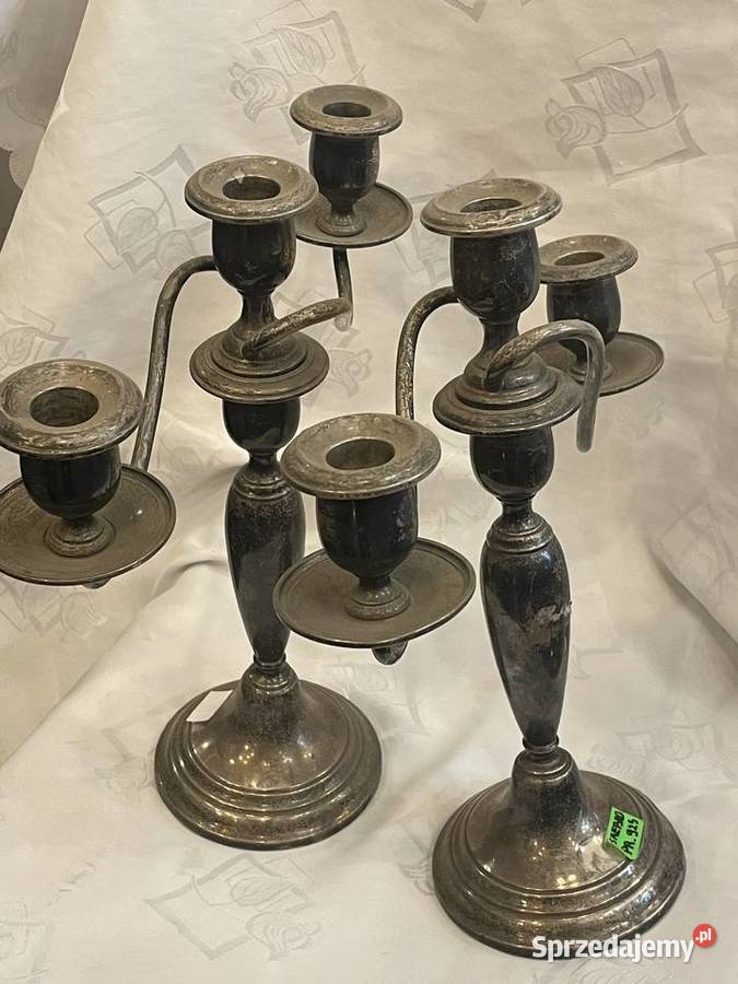 Para srebrnych kandelabrów próby 925