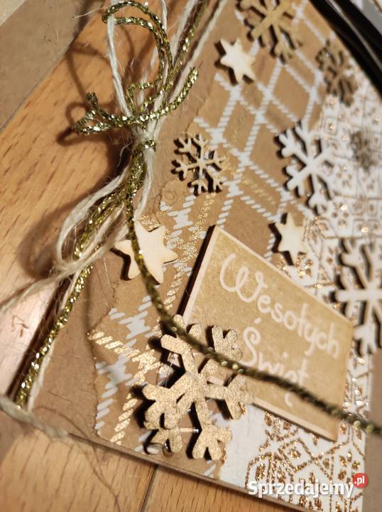 hand made kartki świąteczne Wesołych stylizowane Kielce