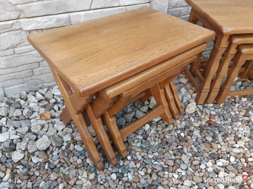 Stoliki Trojaki Kwietniki Stolik Kwietnik Dębowe Meble ogrodowe