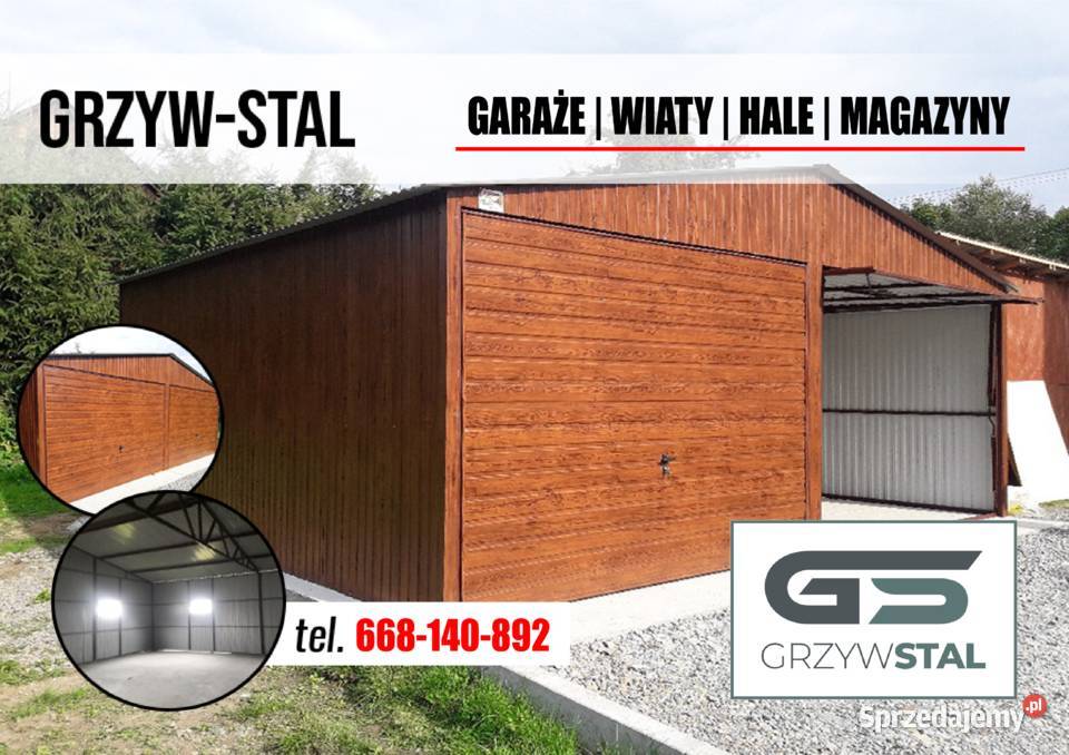 C61 Garaż Blaszany DREWNOPODOBNY Dwuspadowy Janów Lubelski