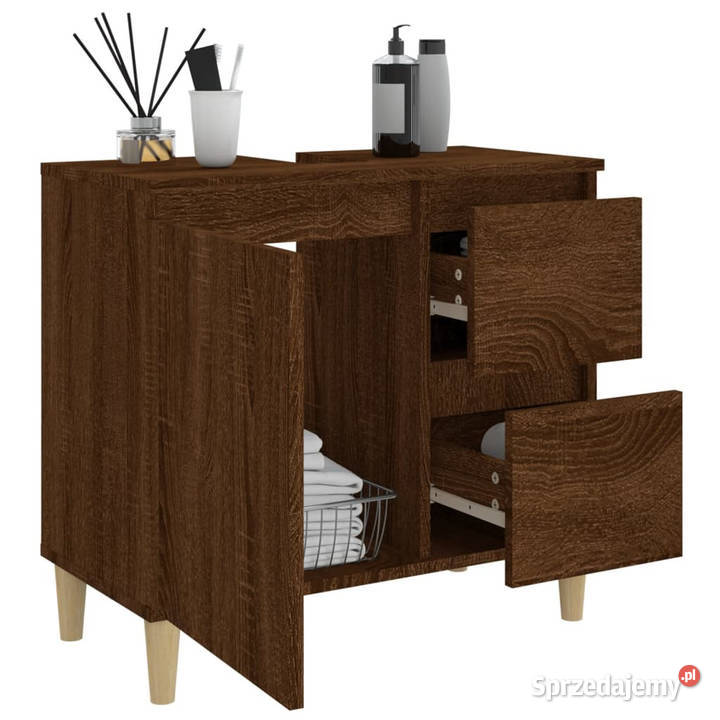 Szafka łazienkowa brązowy dąb 65x33x60 WM819827 mazowieckie
