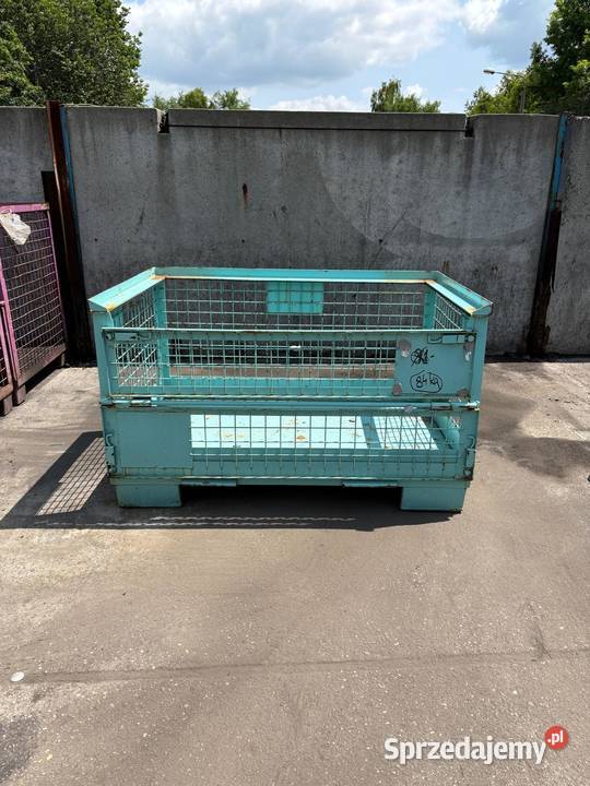 Metalowy pojemnik siatkowy wys 73 dł 83 szer 124 śląskie Knurów