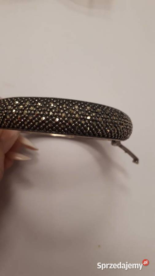 Bransoleta srebrna bangla z markazytami Radom