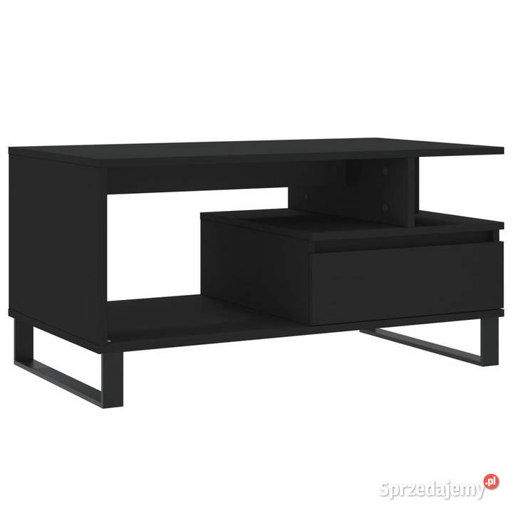 Stolik kawowy czarny 90x49x45 materiał Warszawa