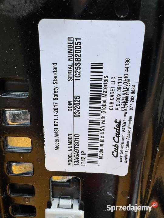 Traktorek kosiarka Cub Cadet XT1 z USA LT42 Kosiarki i podkaszarki podlaskie Białystok