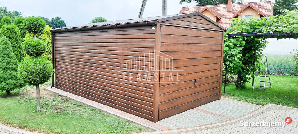 GARAŻ BLASZANY 3m x 6m dwuspad Brama rynny TS268 blacha Łódź