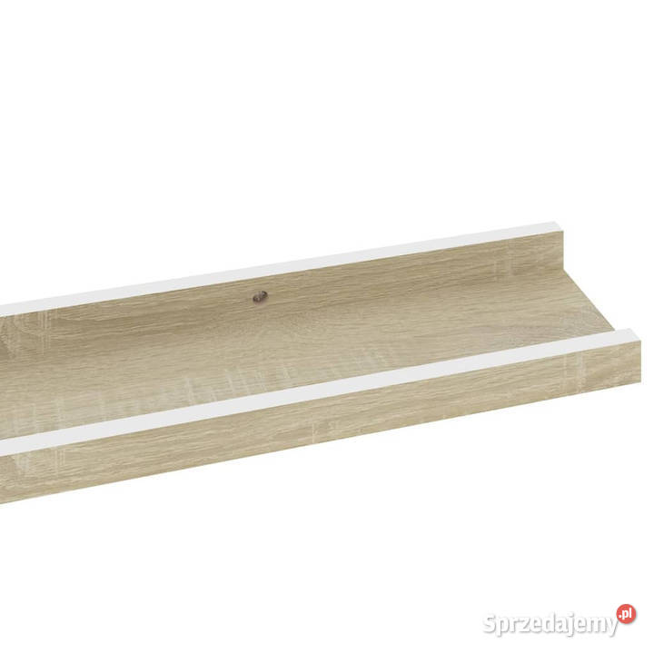 Półki ścienne 2 biel i dąb sonoma 80x9x3 Warszawa