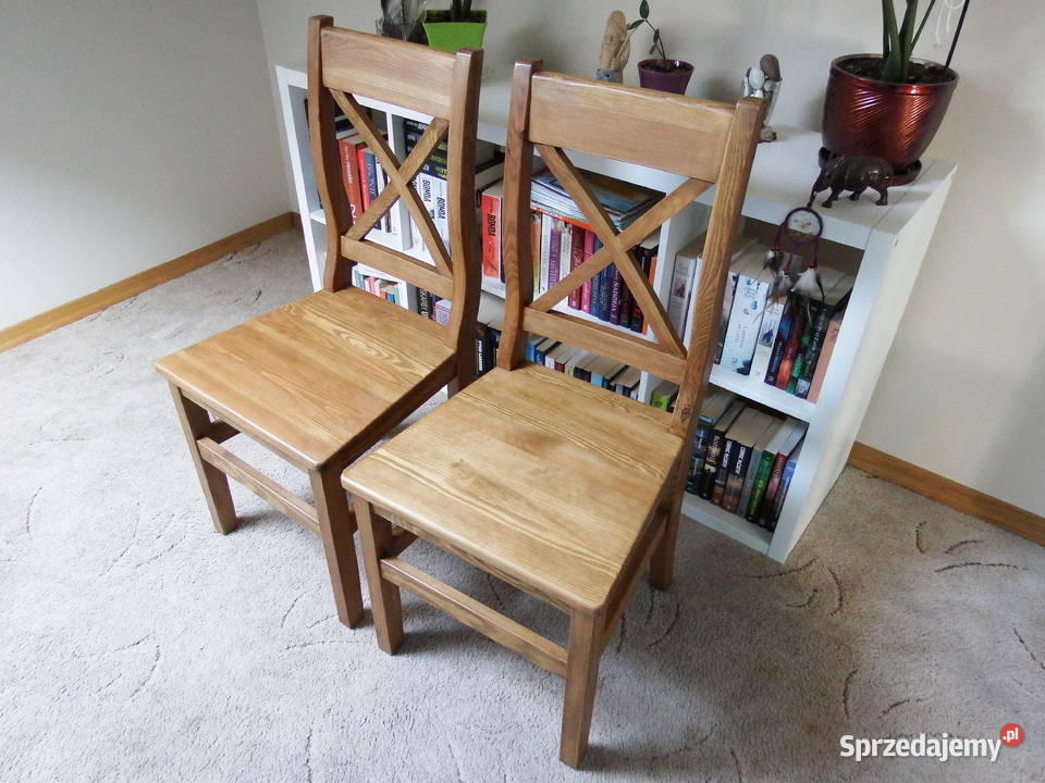 Krzesła sosnowe 2 miodowy wosk