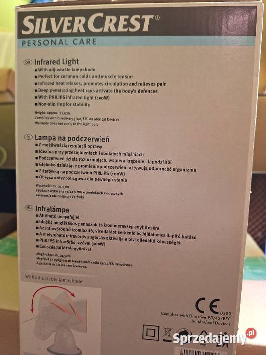 Lampa z podczerwienią Silver Crest 150 W Sprzęt medyczny Kraków