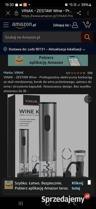 Zestaw elektryczny do otwierania wina Pabianice