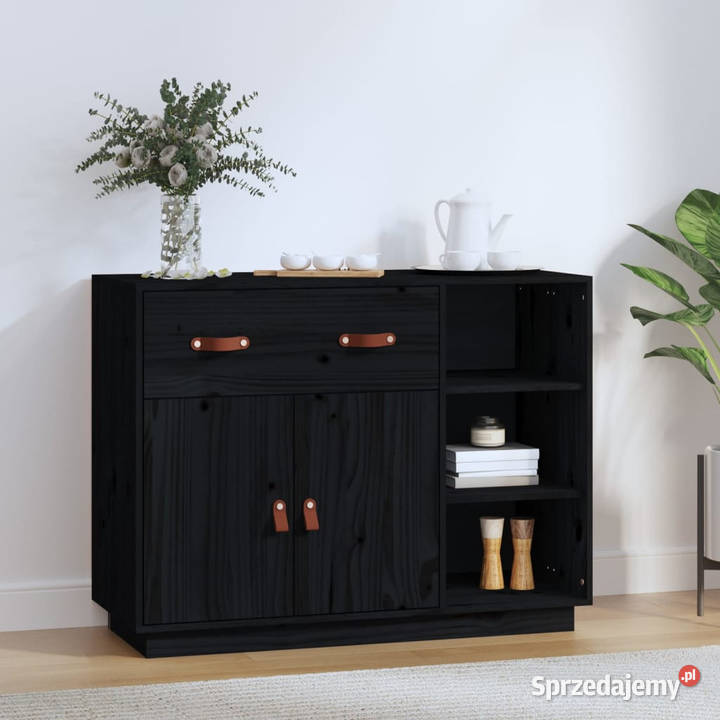 Szafka czarna 985x40x75 lite drewno sosnowe Warszawa
