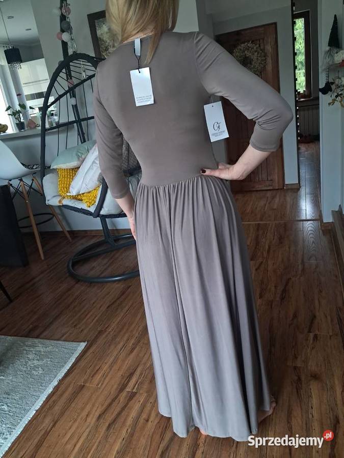 nowa beżowa sukienka firmy Chiara Forthi rozmiar Rozkloszowana  Sandomierz