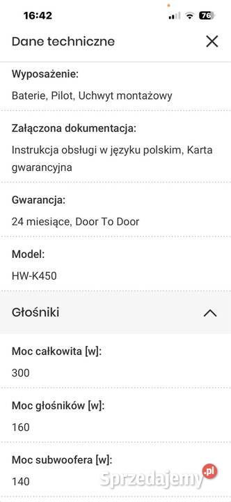 Sounbar Samsung K450 300 Blękwit