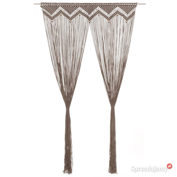 Zasłona z makramy kolor taupe 140 x 240 bawełna Warszawa