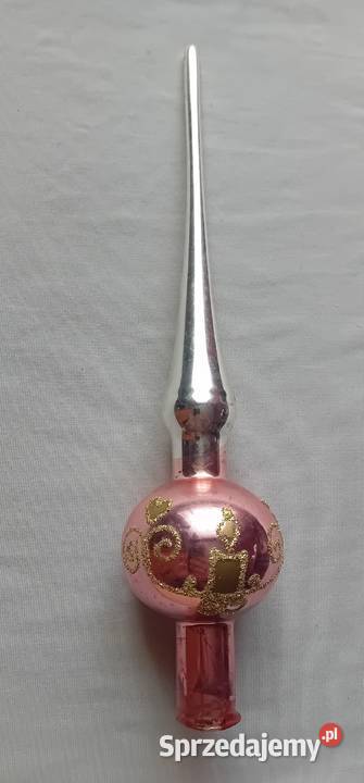 Szpic na choinkę zdobiony szklanym brokatem 27 Koźminek