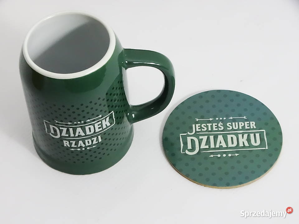 Zestaw prezentowy dziadka kufel podstawka 500 ml Biłgoraj