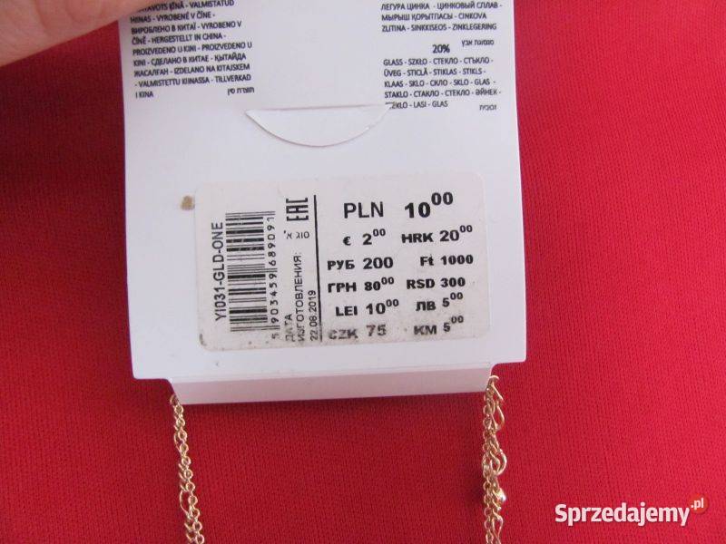 sinsay YI031GLD naszyjniki serduszko z cyrkonią lubelskie