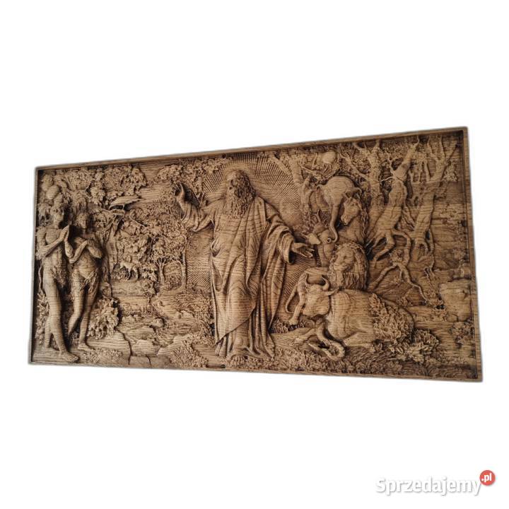 Stworzenie Świata Nietypowy Obraz z Drewna zachodniopomorskie Malechowo