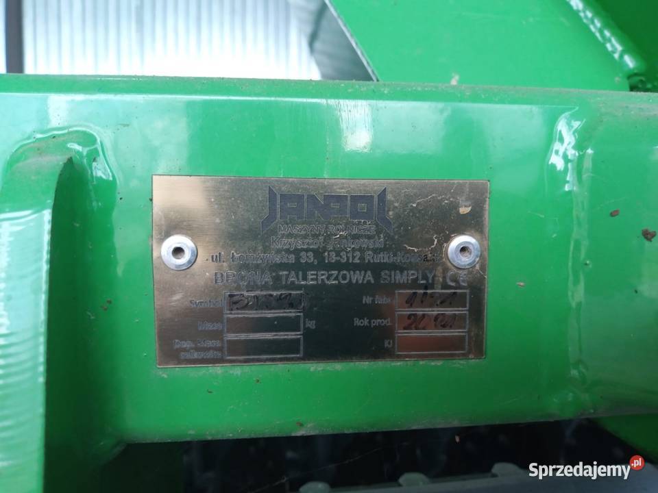 Brona Talerzowa Janpol 2021 Brony Maszyny rolnicze lubelskie Brzostówka