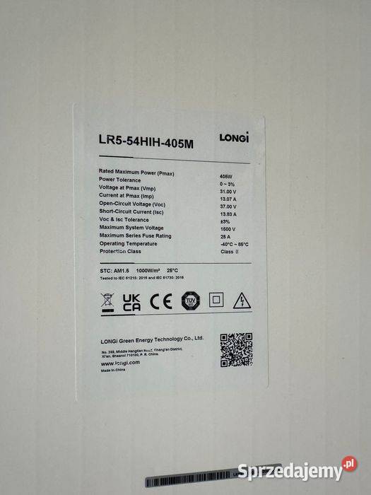 Panel fotowoltaiczny LONGI 405W BLACK FRAME MONO