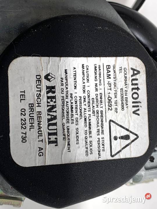 PAS BEZPIECZEŃSTWA PRAWY PRZÓD RENAULT MEGANE osobowe Pasy bezpieczeństwa