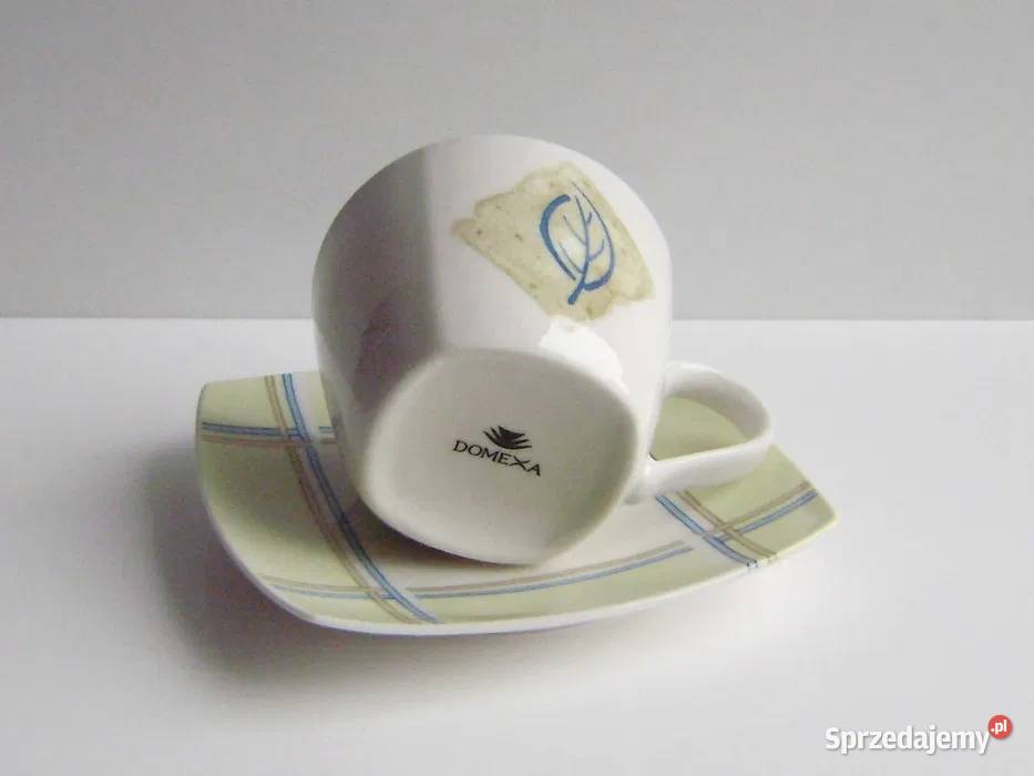 Filiżanka ze spodkiem DOMEXA listek kratka Katowice sprzedam