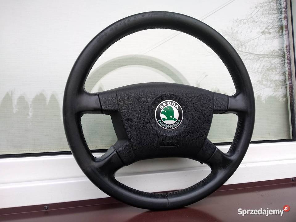 Skoda Fabia I 1 kierownica skórzana skóra Airbag Kierownice Sieradz