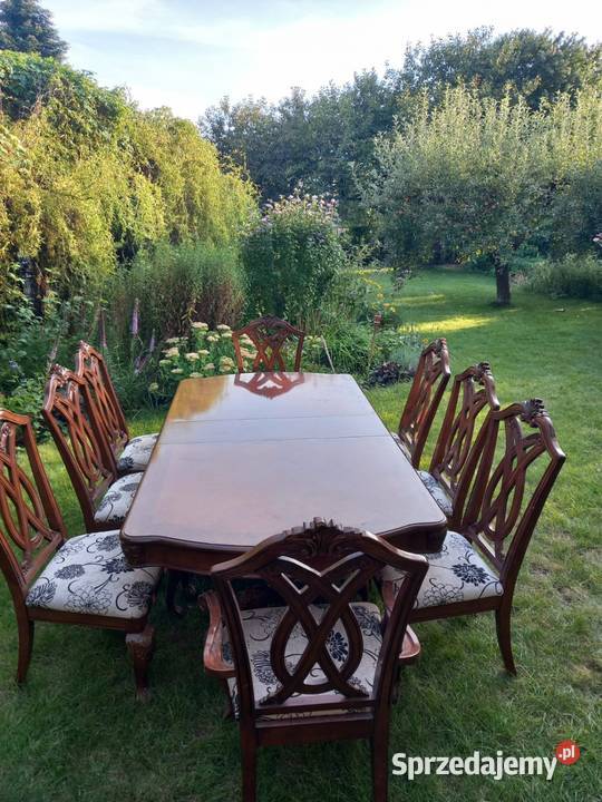 Eklektyczny stół z krzeslami Poznań sprzedam