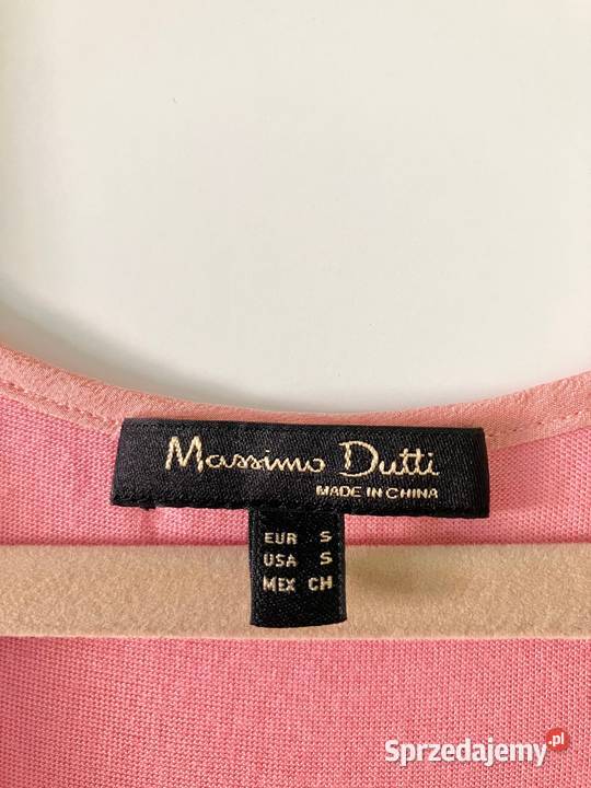 Piękny morelowy top bluzka jedwab Massimo Dutti Bez wzoru Odzież damska podkarpackie Nisko
