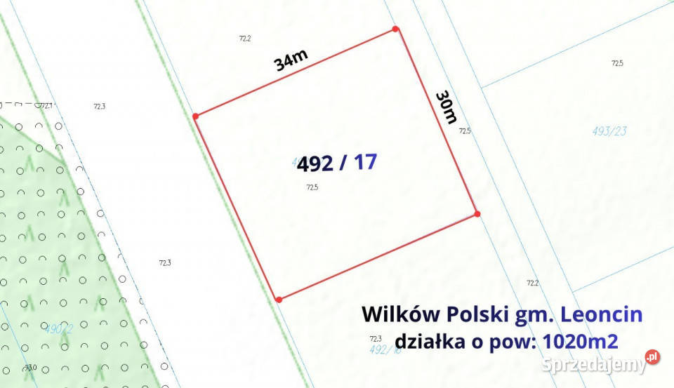 Działka budowlana 1020m2 Wilków Polski sprzedam