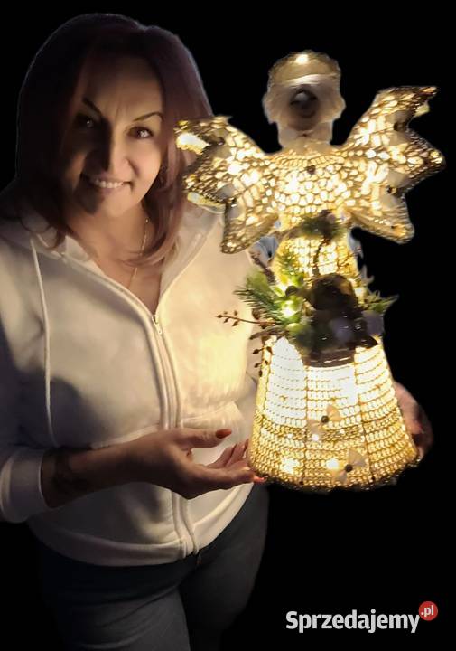 Anioł świąteczny 47 podświetlany Boże Narodzenie małopolskie Krzywaczka